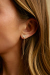 Dangling Diamond Heart Chain Earrings