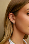 Graduated Diamond Semi Circle Earrings