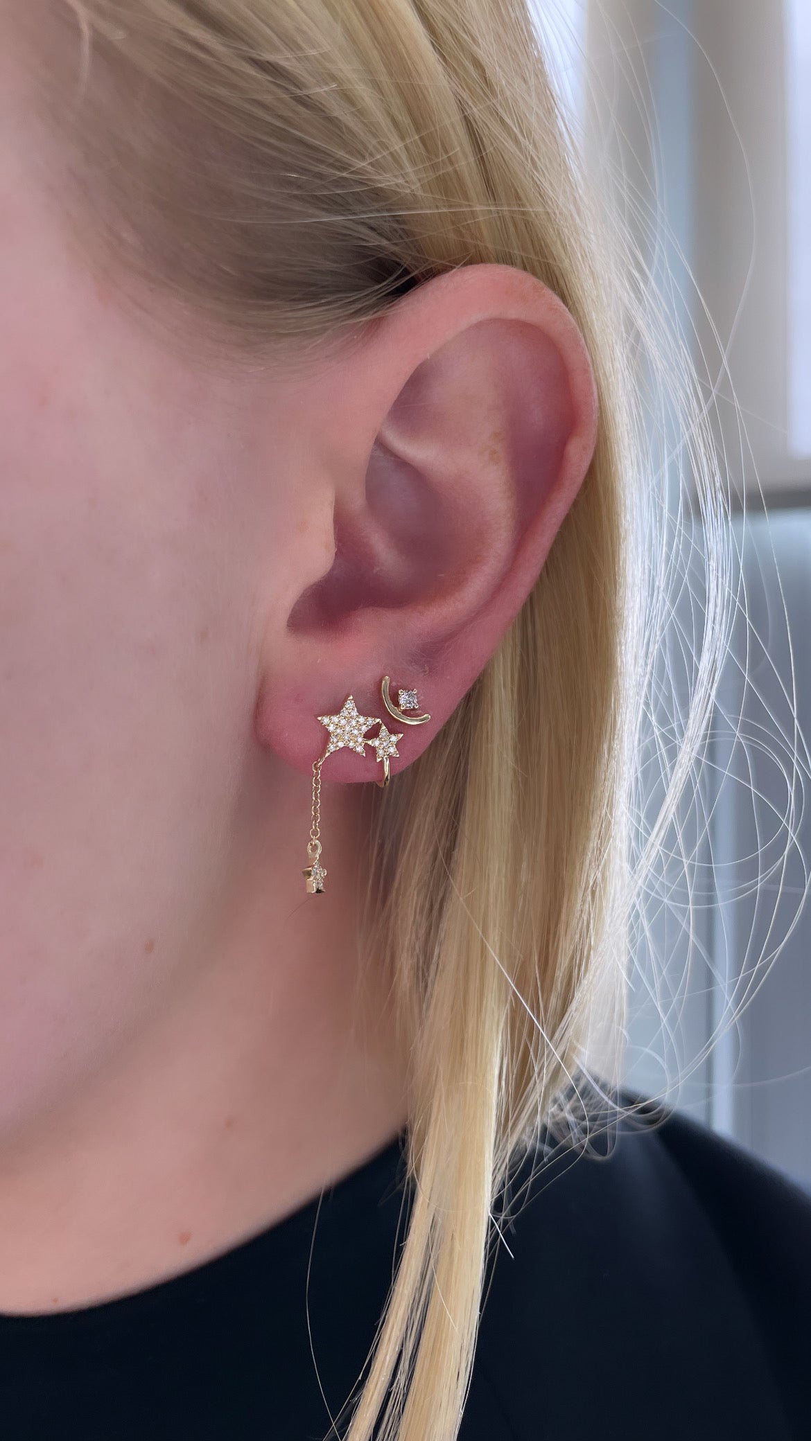 Star Dropper Earrings