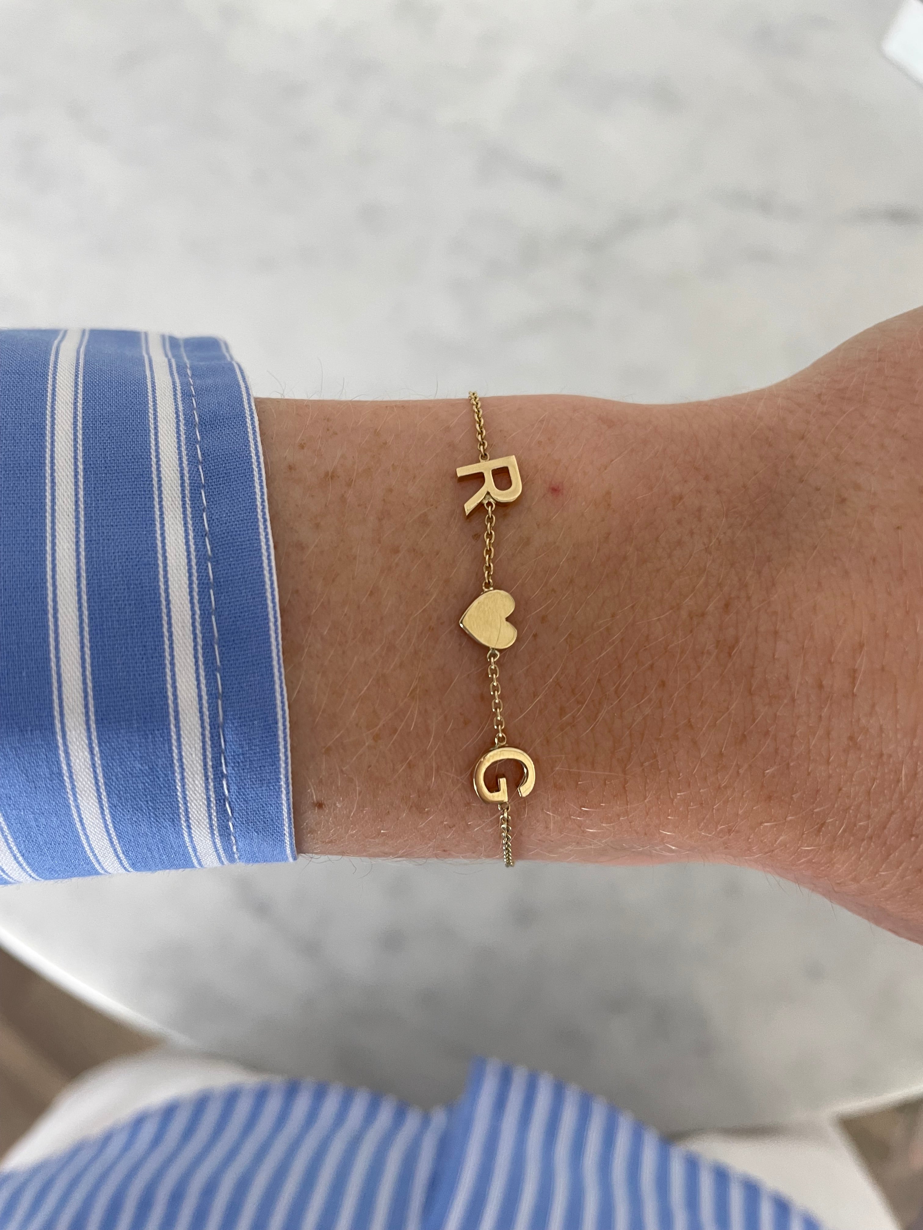Bracelet ﻿à Mini Initiales 2 Lettres