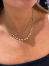 Diamond Sapphire Evil Eye Beaded Necklace