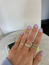 Bague pavée de perles à cinq rangs