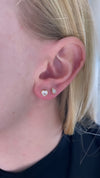 Boucles d'oreilles cœur serties de topaze blanche