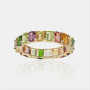 Petite bague arc-en-ciel taille émeraude