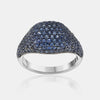  Bague Chevalière Pavé de Saphir