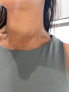 Collier avec initiales en cursive et lunette en diamant