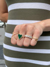 Bague à cœur en malachite bordée de diamants