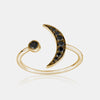 Bague Croissant de Lune à Diamant Noir