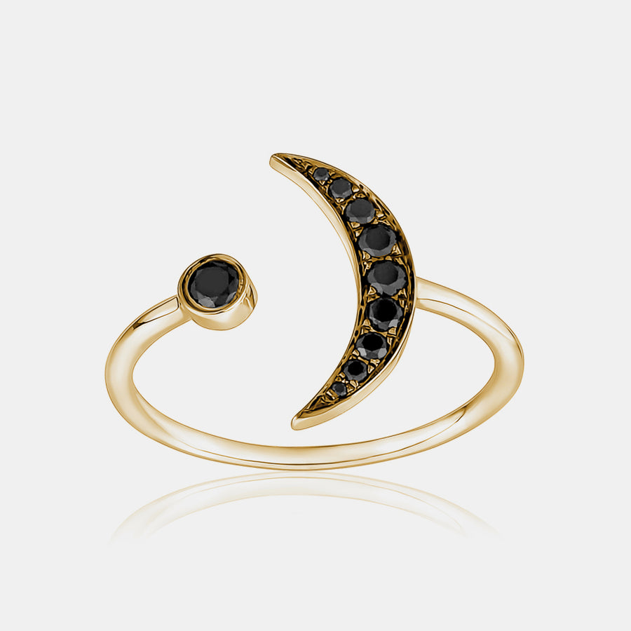 Bague Croissant de Lune à Diamant Noir