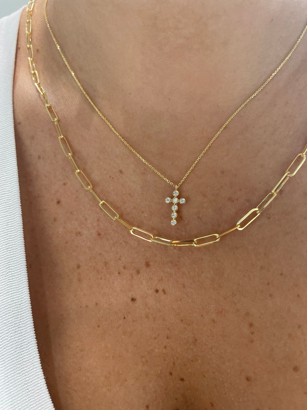 Bezel Mini Cross Necklace