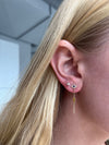 Boucles d'oreilles Hamsa en chaîne avec œil maléfique