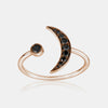 Bague Croissant de Lune à Diamant Noir