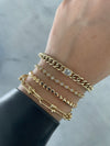Bracelet à maillons cubains en diamant taillé en émeraude