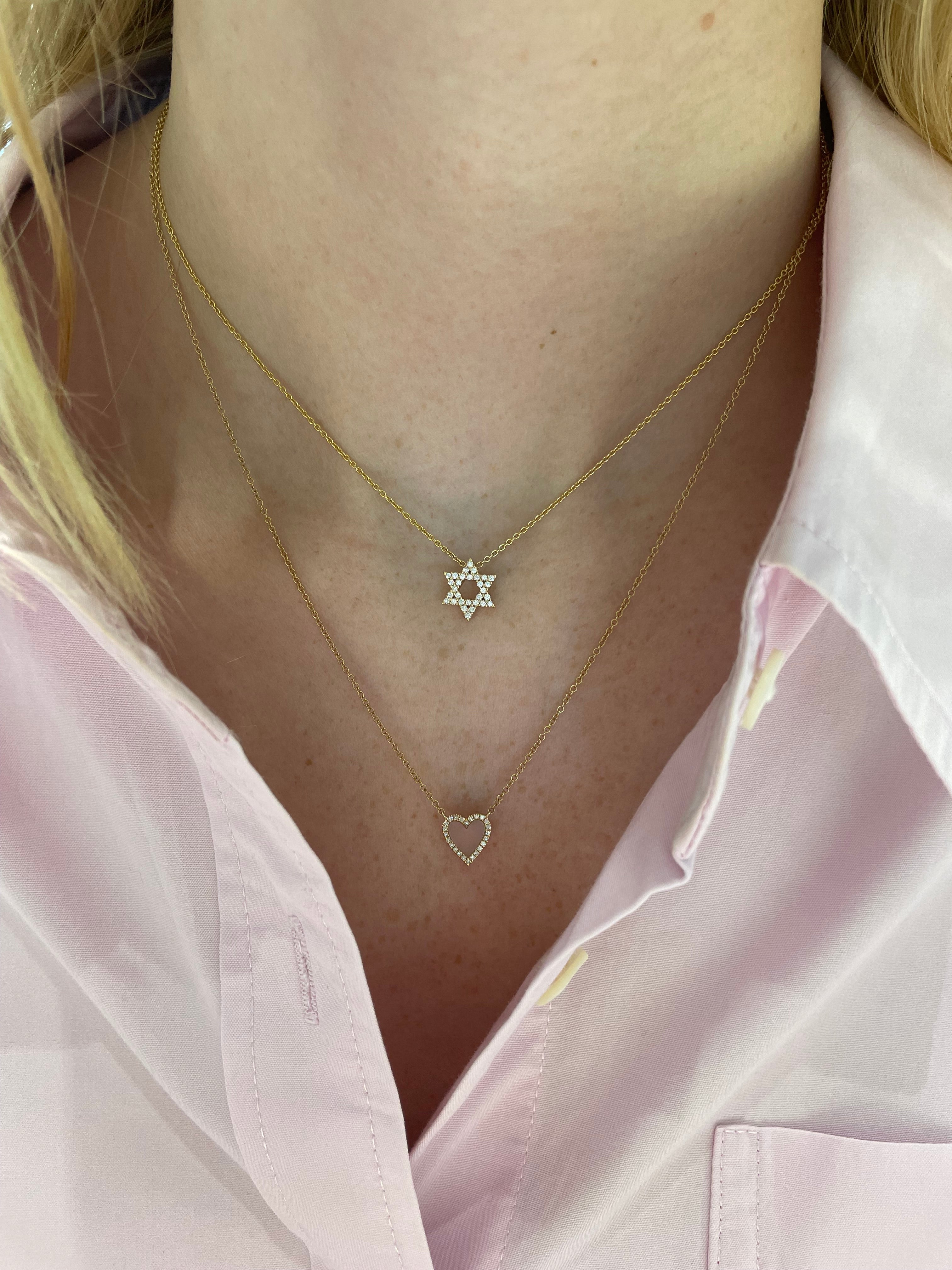 Diamond Star of David Necklace