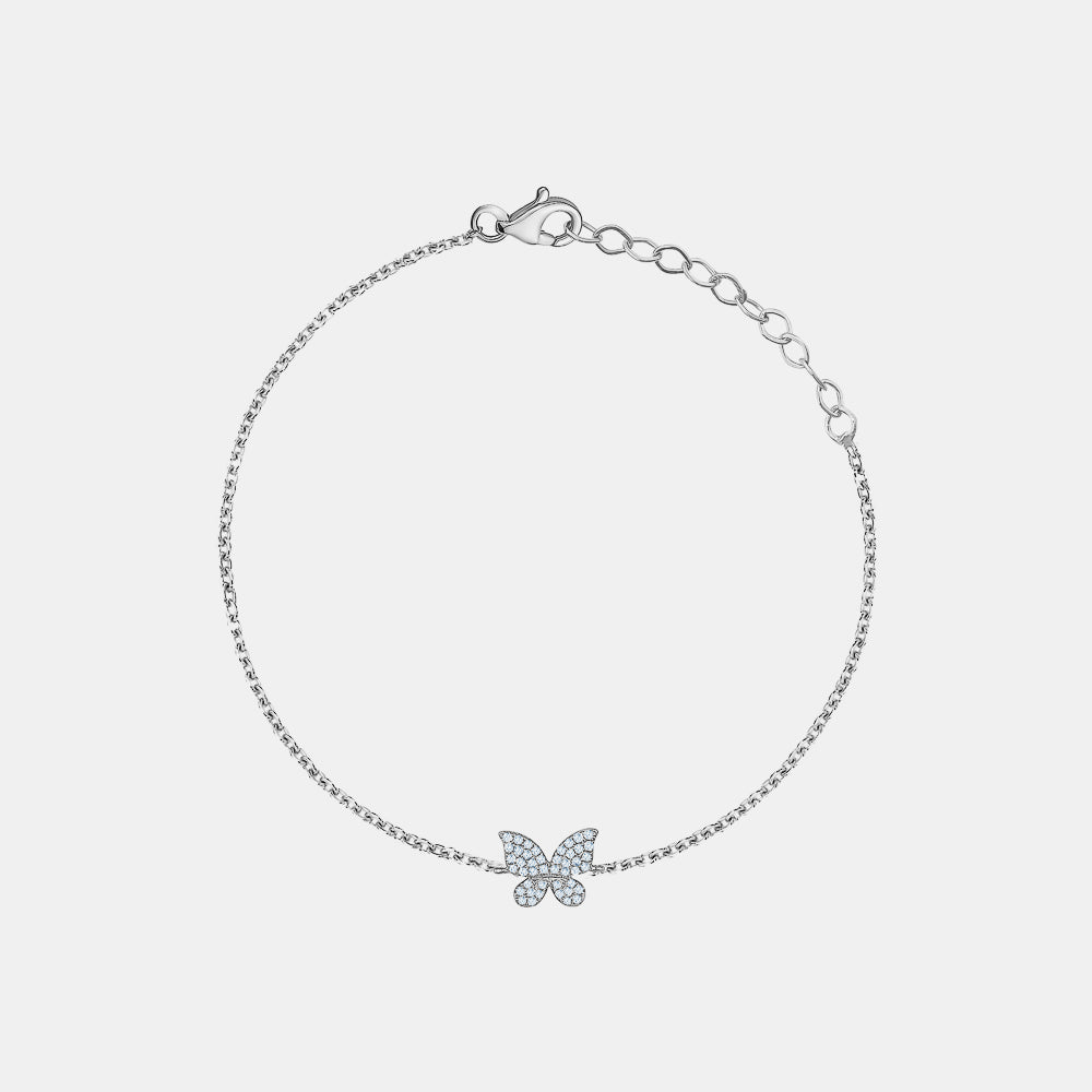 Single Diamond Butterfly Bracelet
