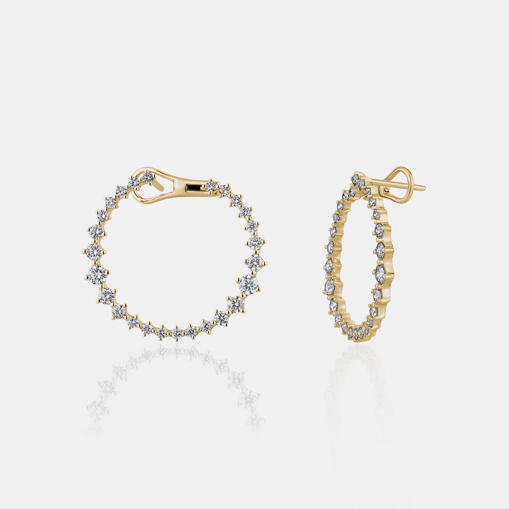 Circular Graduated Diamond Statement Earrings