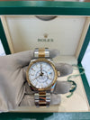 Sky-dweller Two Tone Yellow gold Fluted bezel and White stick dial on Oyster bracelet 42mm 326933/2021