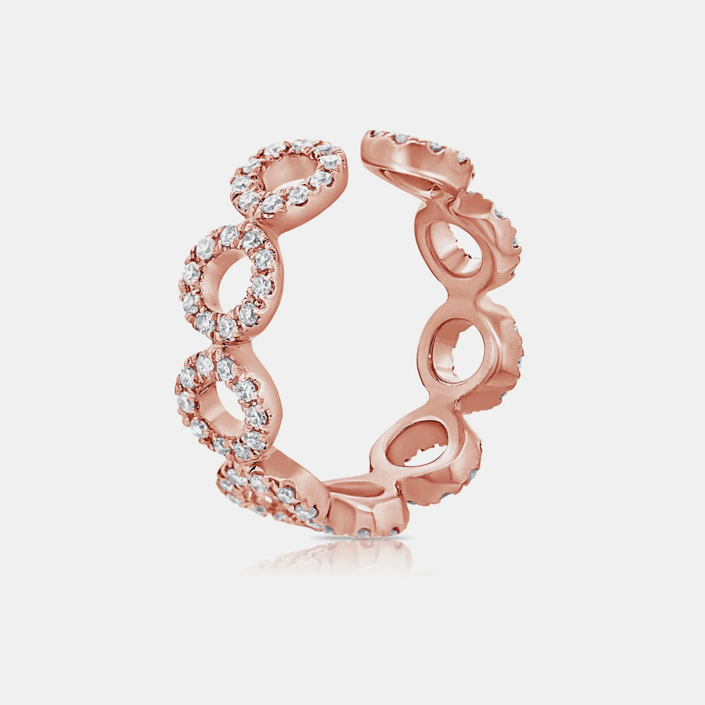 Diamond Circular Ear Cuff - 14K Rose Gold