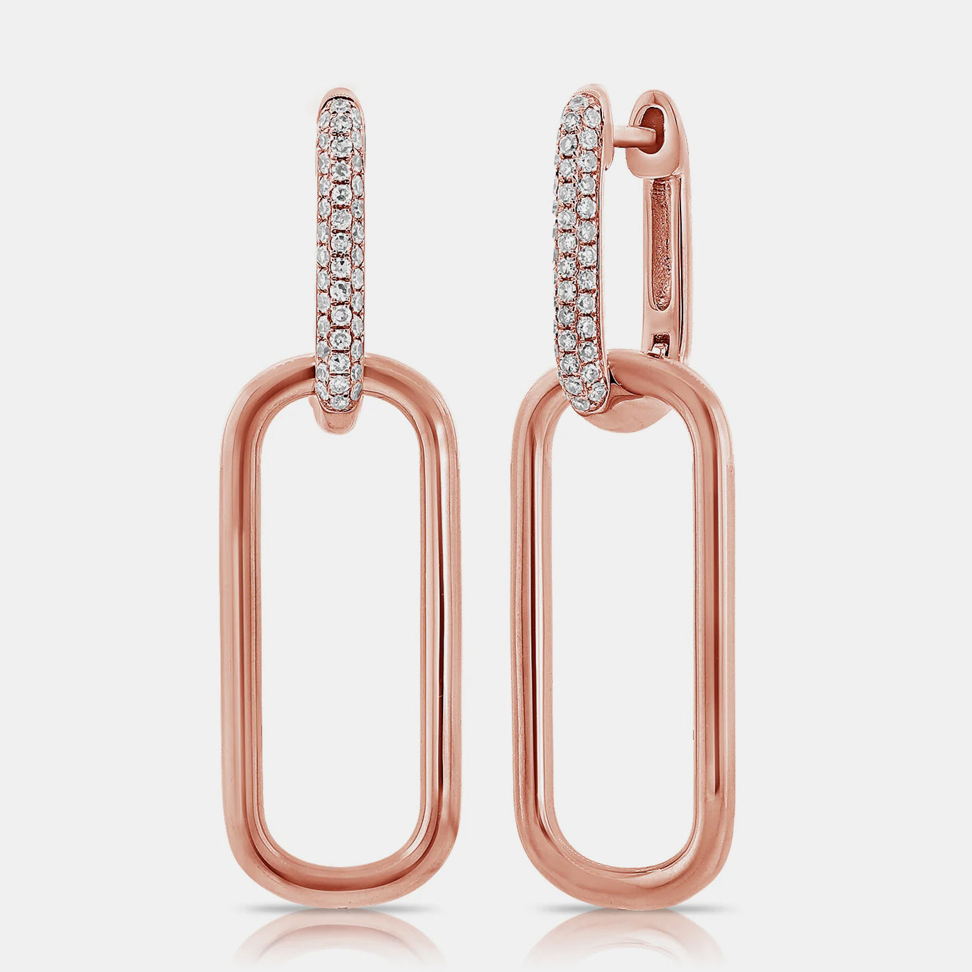 Diamond Link Dangling Earrings