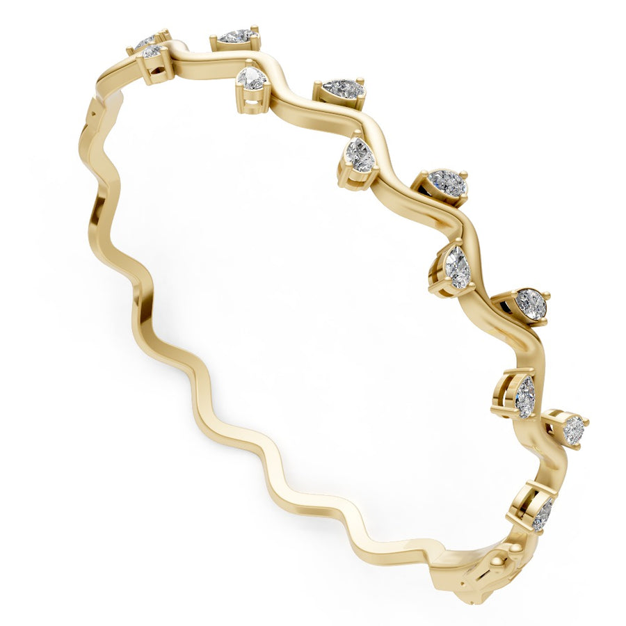 The Diamond Wavy Bangle