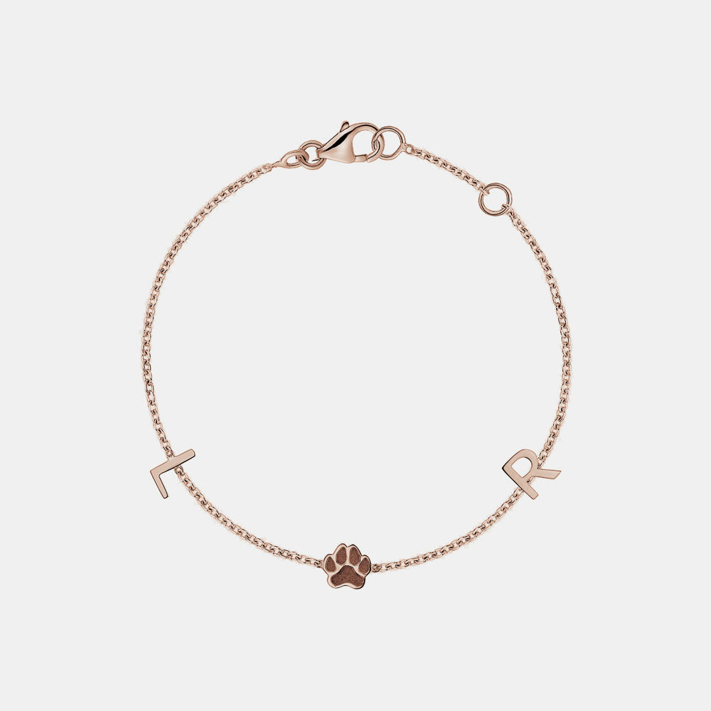 Mini Paw Initial Bracelet