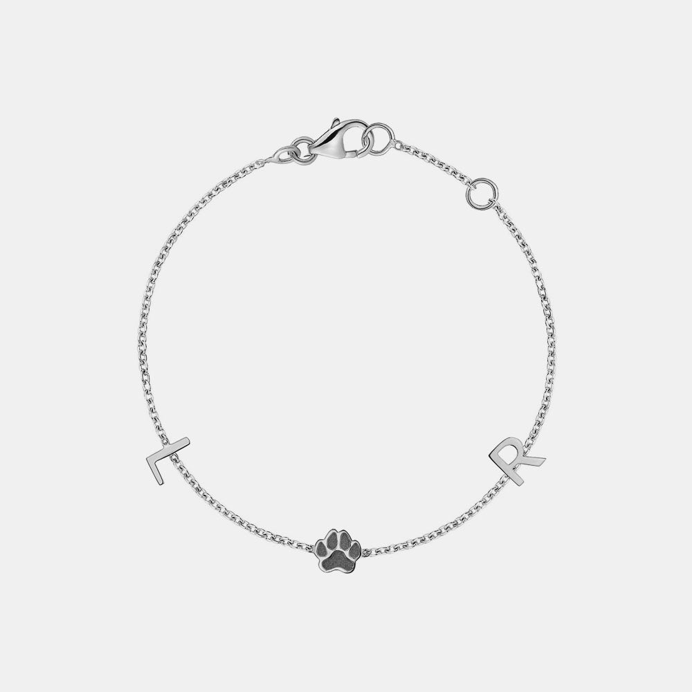 Mini Paw Initial Bracelet