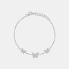 Triple Diamond Butterfly Anklet