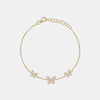 Bracelet de cheville papillon à triple diamant