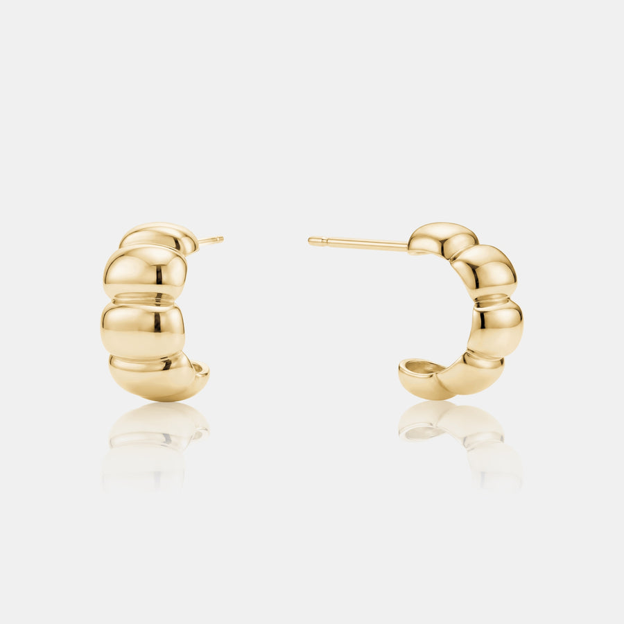 Crossiant Semi Circle Hoops