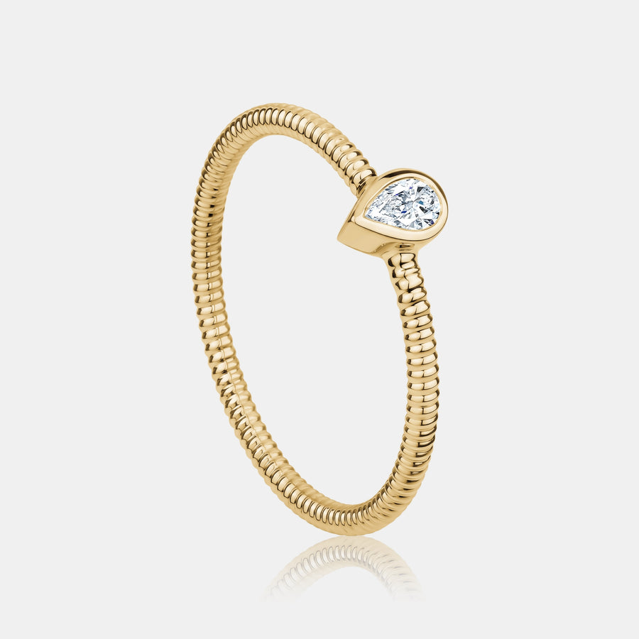 Bezel Pear Diamond Ring