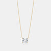 East West Lab Grown Emerald Cut Floating Necklace