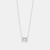 East West Lab Grown Emerald Cut Floating Necklace