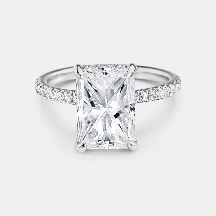 4.00ct Radiant Cut Lab Engagement Ring