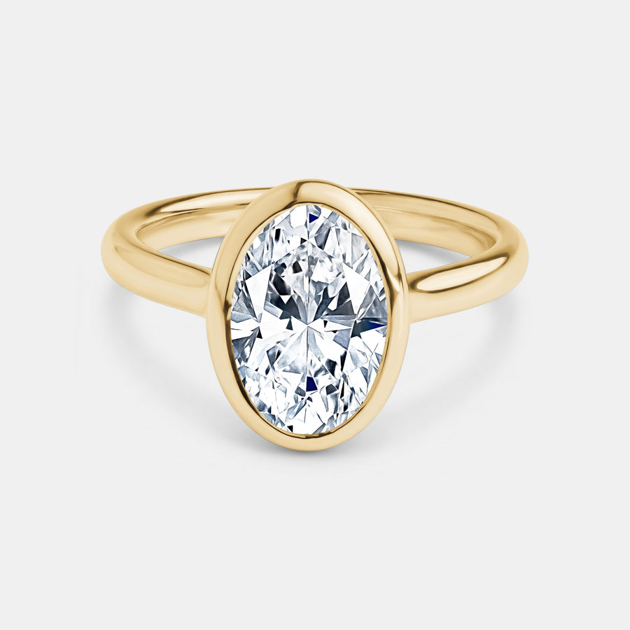 2.50ct Oval Cut Bezel Lab Engagement Ring