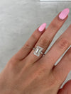 Bague à diamant de laboratoire émeraude de 5,03ct