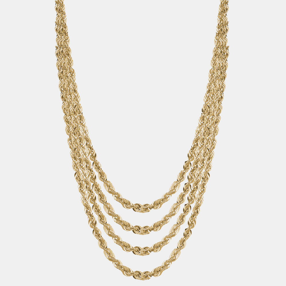 Solid Diamond Cut Rope Chain