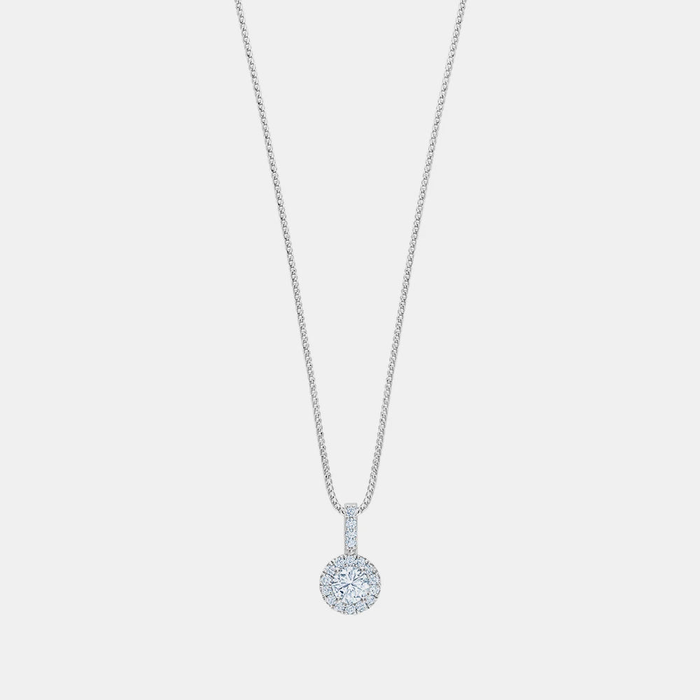 Diamond Halo Pendant Necklace