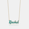 Collier de nom en émail cursif personnalisé