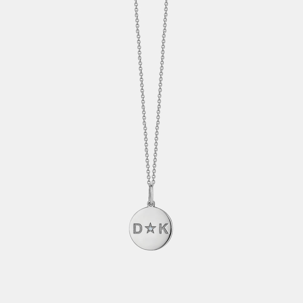 Mini Initial Disc Necklace