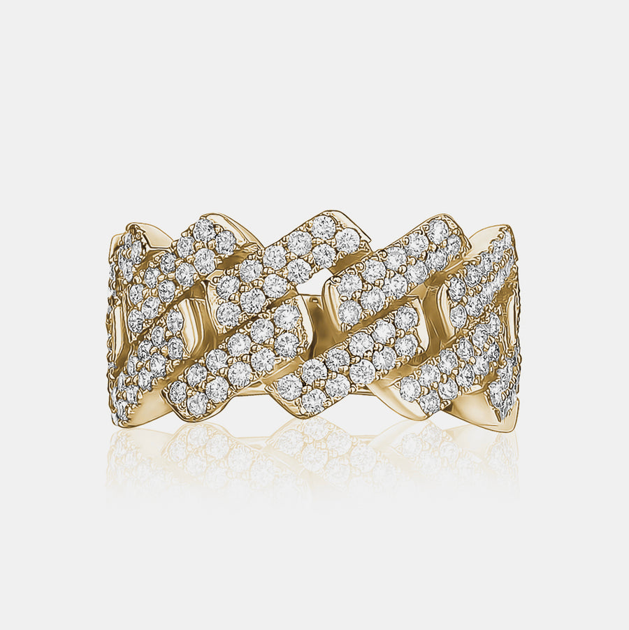 Bague pour homme avec diamant en zig-zag