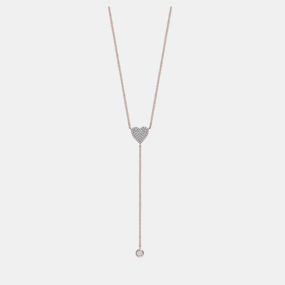 Diamond Lariat Heart Necklace