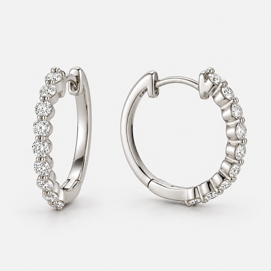 The Lab Grown Diamond Single Prong Huggies
