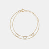 Bracelet Triple Coeur en Diamant
