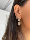 Boucles d'oreilles pendantes en forme de cœur de diamant