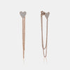 Boucles d'oreilles de cœur pendants avec chaîne 