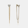 Boucles d'oreilles de cœur pendants avec chaîne 