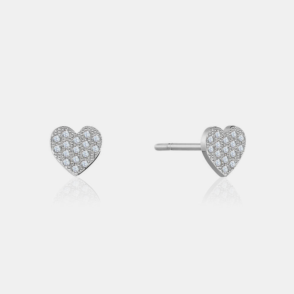 Diamond Heart Studs