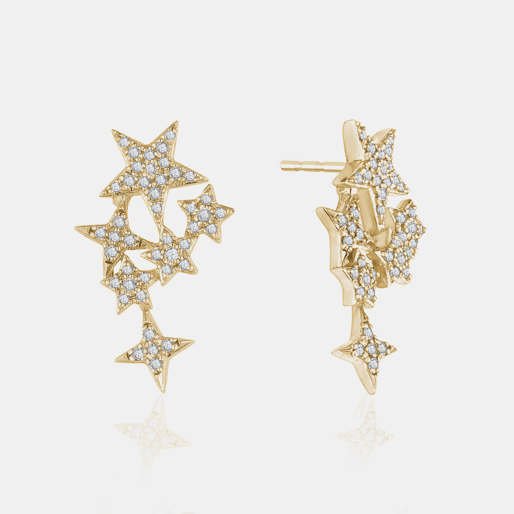 Boucles d'Oreilles Étoilée en Diamant