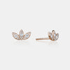 Clous d'oreilles Lotus en diamant