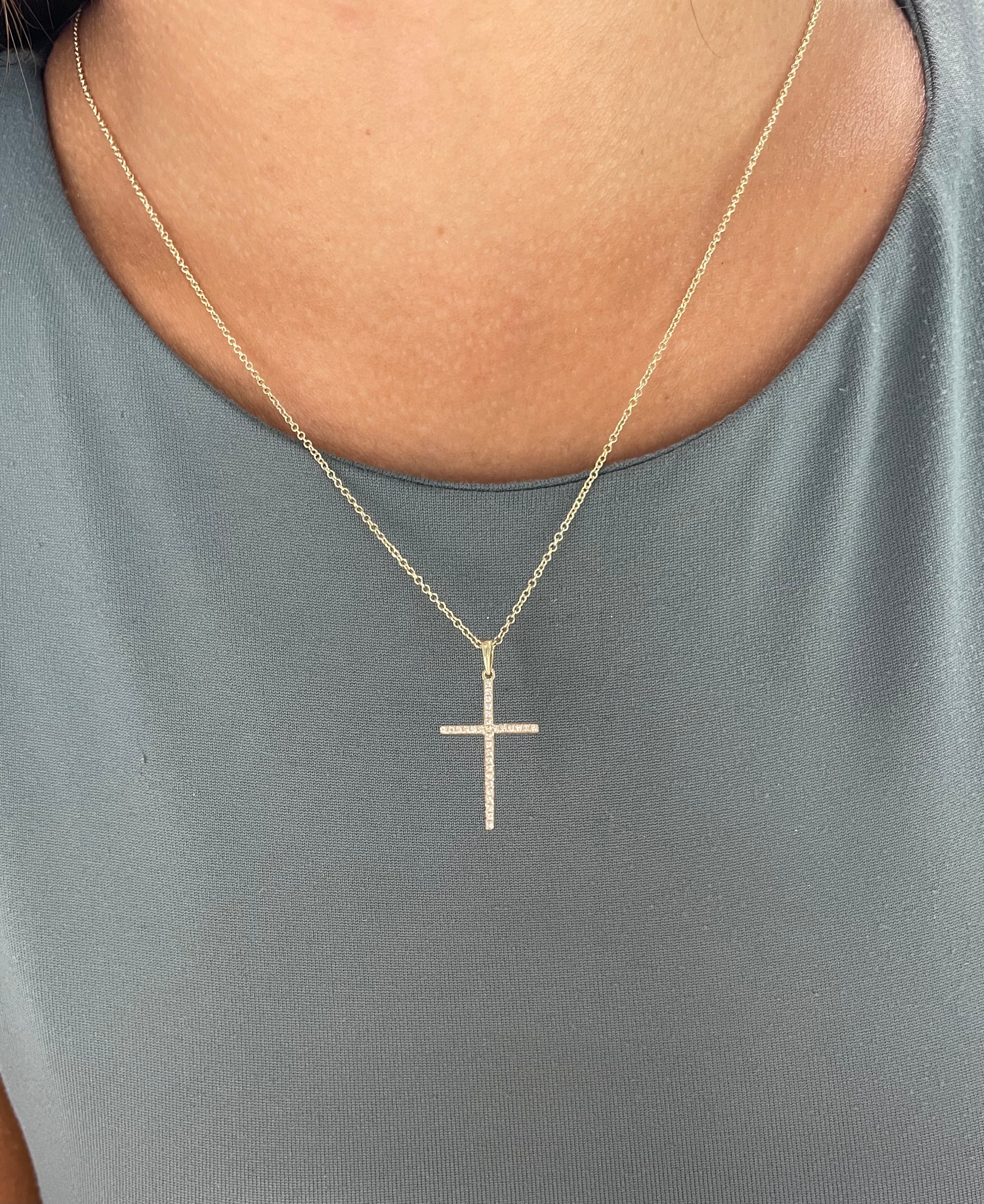 Classic Diamond Cross Necklace